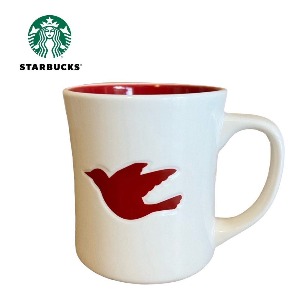 Starbucks Red Dove White Ceramic Mug